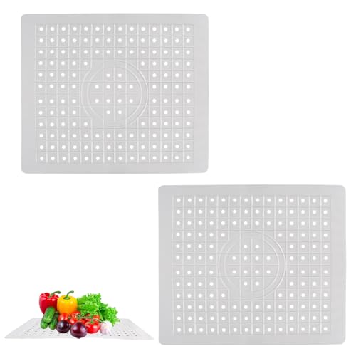 2 Stück Spülbeckeneinlage Gummi 31 4 x 26cm Spülbeckenmatte Sink Mat Spülmatte für Spülbecken Einlage Matte für Spülbecken Matte Spülbeckenschutz Spritzschutz Waschbecken Spülmatte Abtropfmatte