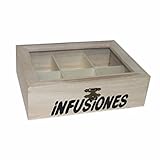 Re-Star Caja de Madera para infusiones 6 Compartimentos 6 x 21 x 16 cm