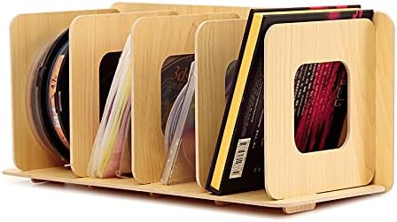 CD Storage Holder Stand Rack Case Box Eco Friendly Bamboo Desktop Assemble Bookcase Home Office Desk OrganizerOak Color