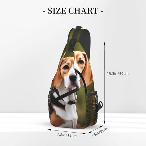 Mochila cruzada con estampado Beagle para deporte y senderismo miniatura 3