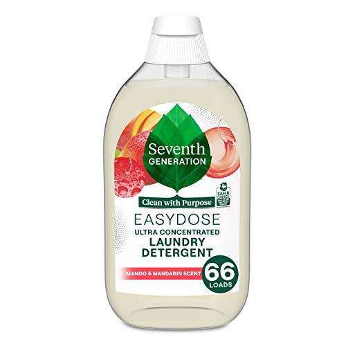 Seventh Generation EasyDose Laundry Detergent, Ultra Concentrated: 66 Loads, Mango & Mandarin Scent, 23.1 Fl Oz