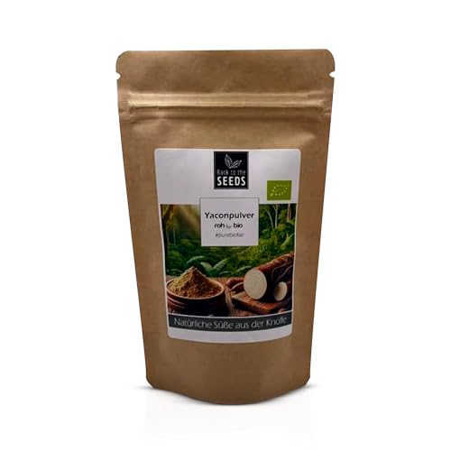 Bio Yacon Pulver 175g Hoher Ballaststoffgehalt & Reich an FOS Natürliche Alternative zu Zucker 100% Reine Yaconwurzel Vegan & Rohkostqualität