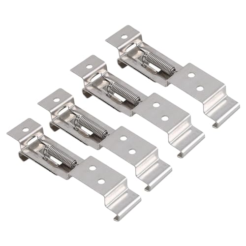 4 Pcs Trailer Number Plate Holder License Plate Bracket Stainless Steel Number Plate Clips Frame Number Plate Holders Stainless Spring Loaded Steel for Trailers Caravans