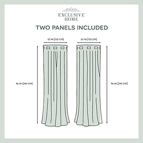 Exclusive Home Sateen Gt Twill Woven Room Darkening Blackout Grommet Top Curtain Panel Pair, 52X96, Chili, 2 Count #TOP5