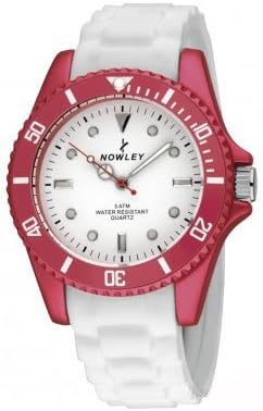 Watch Nowley 8 – 5305 – 0-1 – Women's Watch 5 ATM with Metal Box Painted in Red and White Silicone Strap.