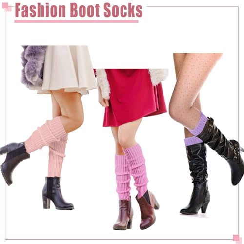 Image of Sintege 6 Pairs Kawaii Leg Warmers Japanese Style Knitted Loose Socks Leg Warmers for Girls Women Lolita Costume School