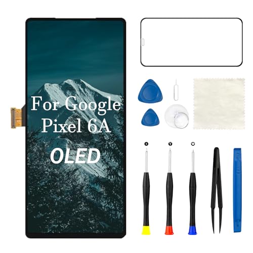 Screen Replacement for Google Pixel 6A OLED GX7AS GB62Z G1AZG 3D Touch Display Digitizer Assembly with Repair Tools