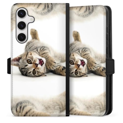 Etui Galaxy S24+ DeinDesign à rabat magnétique avec motif chat mignon