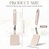 Yetene Silicone Cookie Spatula Turner 2 Pack Mini Brownie Spatula Flexible Kitchen Small Silicone Turner for Nonstick Cookware Heat Resistant No Scratch Flipper for Egg Pancake(Khaki) #1