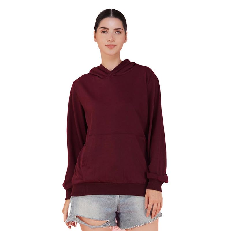 Nusyl Solid Women Oversized Hooded Sweatshirt – NUWFHOOD0001.18