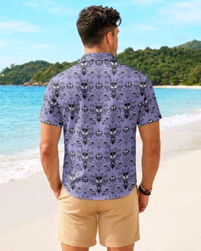 Image of 99TIMORO Fathers Funny Mens Hawaiian Shirt, Movie Button Down Short Sleeve Top, Father Day Summer Gifts