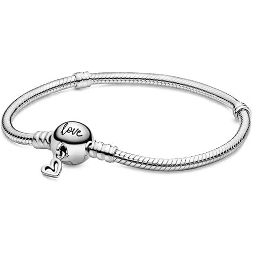 idudu S925 Sterling Silver Snake Chain Bracelets For Charms Heart Family Tree Daisy Clasp Charm Bracelet Gift for Women Girls