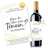 IDÉE CADEAU ORIGINALE & ÉLÉGANTE Surprenez votre futur témoin avec un message complice, à offrir tel quel ou collé sur une bonne bouteille.