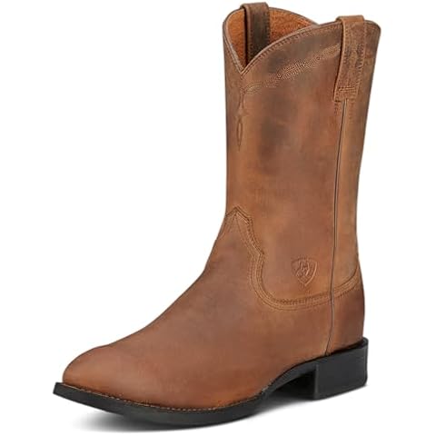 ARIAT Men's Heritage Roper Boot in Distressed Brown Cover