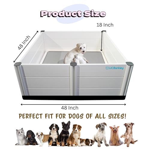 Whelping-Box-Playpen–48x48x18-Multi-Use-Birthing-Box-Puppy-Playpen-Safe-Dog-Home-with-Pig-Rails-Waterproof-Pee-Pad-Oxford-Floor-Liner–IndoorOutdoor-Easy-to-Clean-White Whelping Box Playpen–48x48x18 Multi Use Birthing Box Puppy Playpen Safe Dog Home with Pig Rails Waterproof Pee Pad Oxford Floor Liner–IndoorOutdoor Easy to Clean White