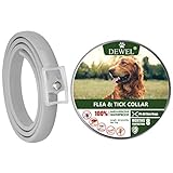 DEWEL ZeckenHalsband für große Hunde Katzen, Natürliches Zeckenhalsband für Hunde Katzen, Schutz vor Flöhe, Milben, Ungeziefer, Larven, Läuse, Wasserdicht, Verstellbar, Anti Flohhalsband Katze, 63.5cm