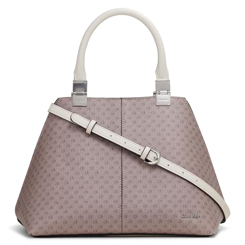 Image of Calvin Klein Women's Granite Geometric Satchel - 2 in 1, Vegan Leather, 2 Pockets