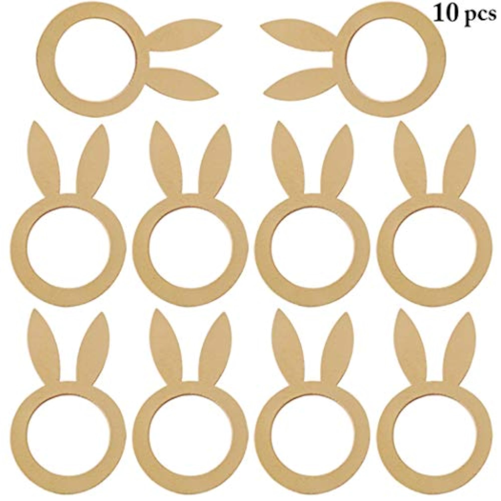 10PCS Easter Bunny Napkin Rings for Creative Table Decor