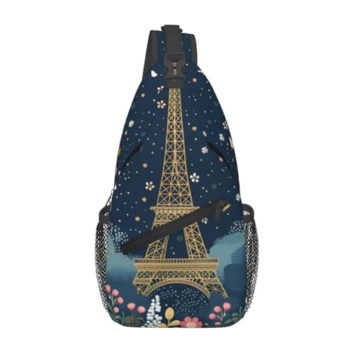 Bolso bandolera Paris Tower Flower para mujer y hombre