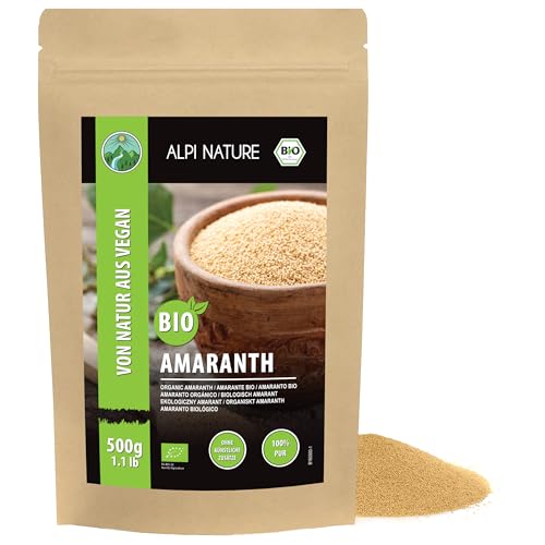 Alpi Nature Amaranth BIO 500g, ganze und rohe Amaranth Samen, ungesüßte Amaranthe, glutenfrei