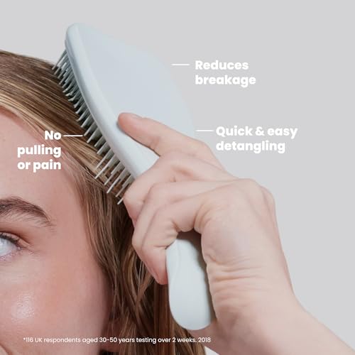 Image of Tangle Teezer Ultimate Detangler Brush for Fine Hair, Large, Seafoam Blue | Patented two-tier, soft-flex teeth detangles & reduces breakage on wet or dry hair; Shower-friendly hairbrush for fine hair