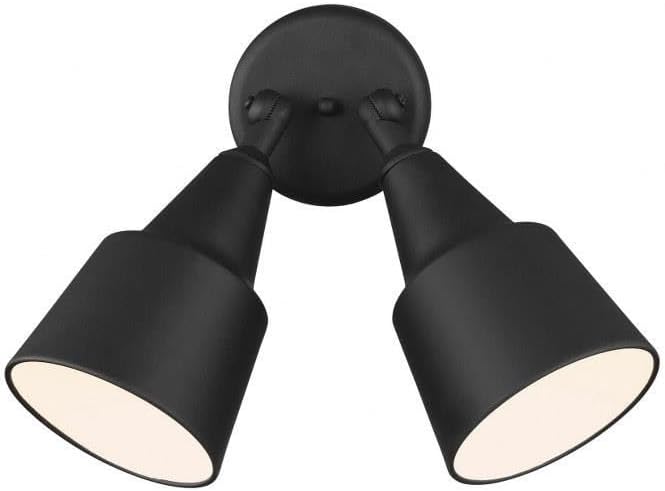 Generation Lighting 8560702-12 Outdoor Flood Light Adjustable Swivel Aluminum Flood Light, 2-Light 240 Total Watts, 13 Inch H x 23 Inch W, Black, 22.5 Inch Wide, Antique Bronze Aluminum Shades