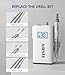 AIRSEE Rechargeable 30000RPM Electric Nail Drill Professional Portable E File Machine for Acrylic Nail Natural Extension Gel Nails Polish Cuticle, Cordless High Speed for Salon Home Use E8 White