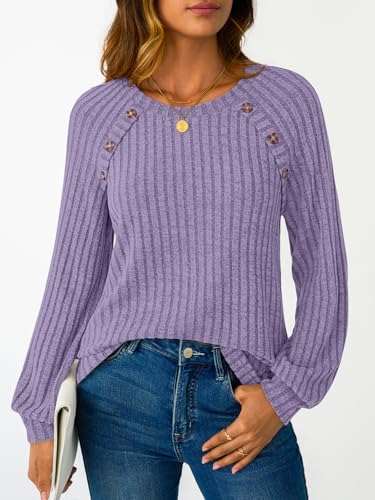 Image of LILLUSORY Womens Tops Long Sleeve Shirts Fall Lightweight Sweaters