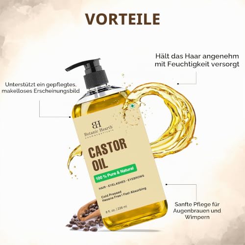 Botanic Hearth Rizinusöl 100% Rein kaltgepresst 236 ml – Ansicht 4