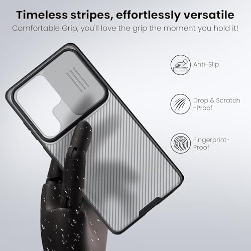 Image of Nilkin Classic Series Compatible for Samsung S26 Ultra Case with Camera Cover, [Camera Lens Protector] [Scratch-Resistant] [360 Full Protection] Shockproof Slim Phone Case (TP-Black, S26Ultra)