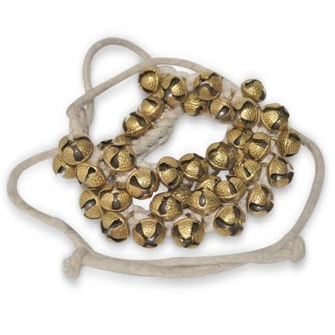 Gosaimusical Ghungroo Bells for Classical Dance Handmade Brass Bells on Cotton String – Ankle Bells for Kathak, Bharatanatyam, Odissi – for Kids & Adults (25-25) Bells-image-46