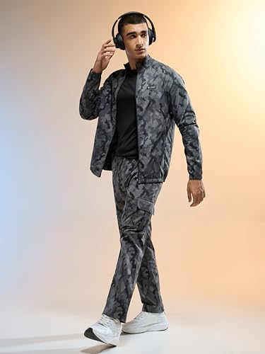 Image of TECHNOSPORT Men's Slim Fit Printed Regular Jacket With TS Flexi, SPF50+, Quick Dry for Regular Use