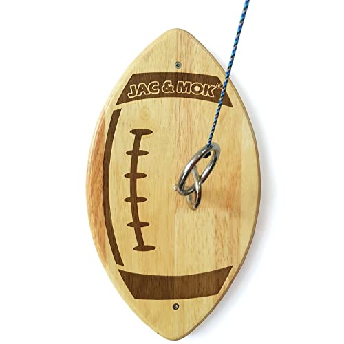 Deluxe Hook and Ring Toss Game, Outdoor Indoor Target Toss Game Set, Throwing Toys for Family, Party Games (Football)