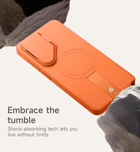 Image of SURITCH for Samsung Galaxy S26 Ultra Phone Case, Magnetic Protective Cover with Camera Cover & Adjustable Metal Kickstand for Galaxy S26 Ultra -Orange