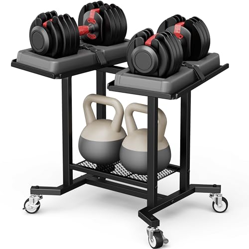 Dumbbell Rack Only Dumbell Cart Weight Stand Fits For Adjustable Weight 400lbs Load up Heavy Duty Stand for Home GymNo Dumbbell Rack Only
