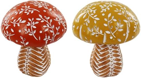 Modern Woven Mushroom Decorative Sculpture , 2 pieces cute Mushro...