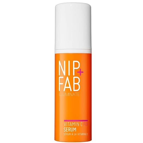 Nip + Fab Vitamin C Fix Serum para la cara con aceite de zanahoria y extracto de bayas de acai, antioxidante para aclarar y tonificar la piel, 1.7