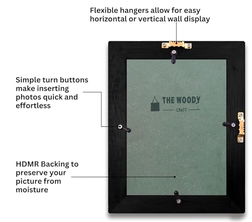 Image of Photo Frame 6x8 inch | Wall Frame | Small Frames for Photos | Black Wooden Frame for Wall | Perfect for Living Room, Bedroom & Office, Gift for Friends (6x8 inch, Black)