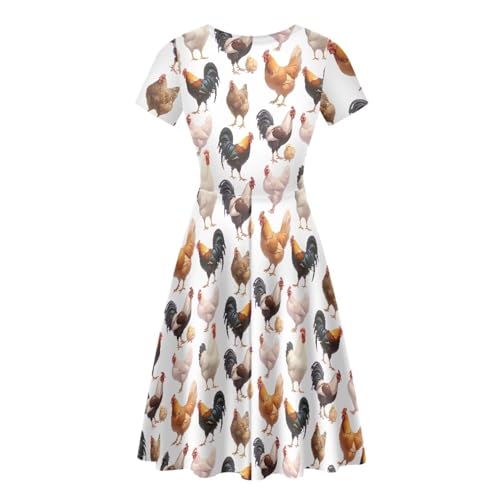 Image of Biyejit Women's Summer Casual Short Sleeve T-Shirt Swing Dress Crew Neck Plus Size S-4XL