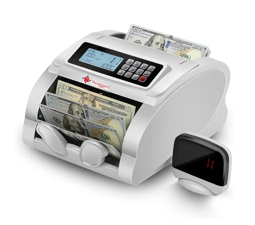 Image of swaggers Best Heavy Duty Note Counting Machine with MG, UV, IR Fake Note Detection Updated with All New and Old Indian Currency (White LCD)