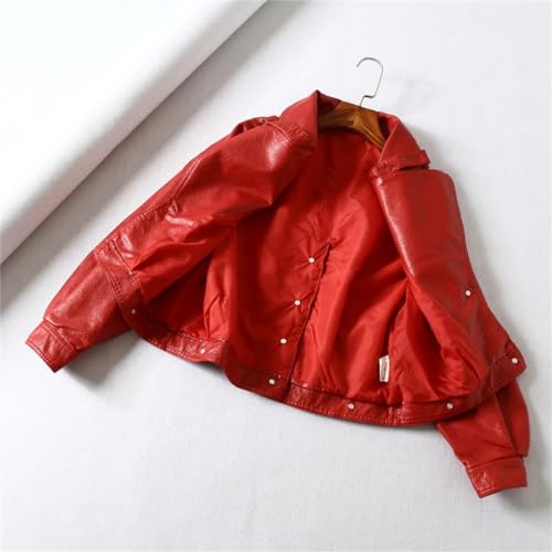 Womens Batwing Sleeve Pu Leather Jackets Boyfriend Style Motorcycles Jacket3