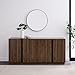 Walker Edison Liss Contemporary 4-Door Minimalist Sideboard 70 Inch Dark Walnut