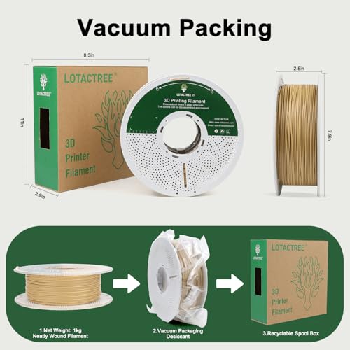Image of PLA Force Wood Filament, High Impact PLA Filament 1.75mm 1KG | Wood-Color 3D Printer Filament Delivers A Natural, Matte Finish Perfect For Vintage Home Decors