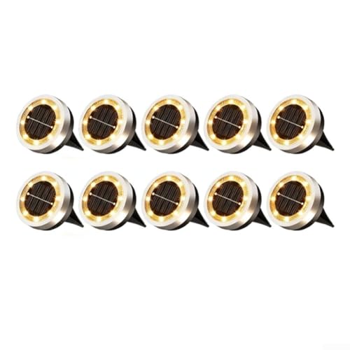 Lampe solaire au sol IP65 étanche avec 8 LED à allumage automatique pour allée