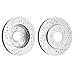 PHILTOP 10.1 inch(256 mm) Front Drilled and Slotted Disc Brake Rotors Compatible with Summit, Expo, Expo LRV, Colt, Expo LRV, 2-PC Set