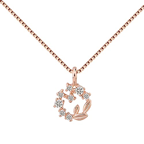 Collier rose diamant rond en topaze 14 carats pour un éclat d'exception
