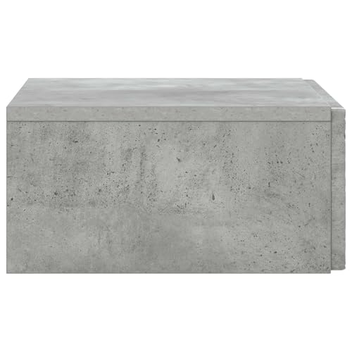 Table murale flottante gris béton avec tiroir 87,5x34,5cm - 6