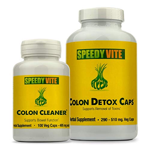 SpeedyVite Complete Colon Detox & Cleanse Set (290 Veg Cap Detox, 100 Veg Cap Cleanse)