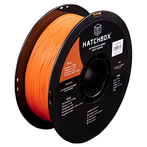 HATCHBOX Filament PLA orange clair de 1,75 mm pour imprimante 3D, bobine de 1 kg, prÃ©cision dimensionnelle +/- 0,03 mm, filament d'impression 3D