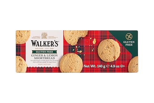 Walker's Shortbread Gluten Free Rounds – Ginger & Lemon, Pure Butter Scottish Recipe, 140 g